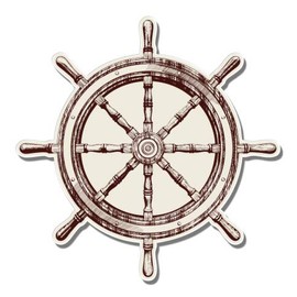 Ship Wheel - 12" Vinyl Sticker Waterproof Decal