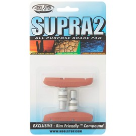 Kool Stop Supra 2 Bicycle Brake Shoes, Threaded, Salmon