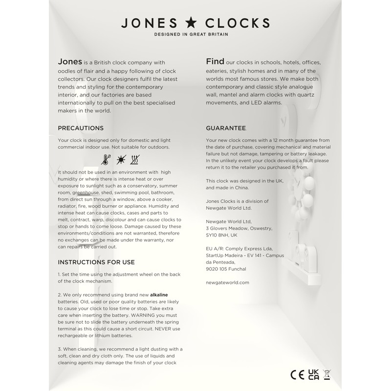 JONES CLOCKS® Saloon Mantel Clock | Small Traditional Double Scroll