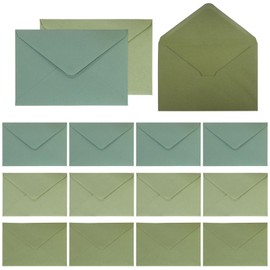 posionks Pack of 50 Envelopes B6 Green Envelopes 13.5 x 19.5 cm Mini Envelopes Greeting Cards for Greeting Cards, Weddings, Invitations