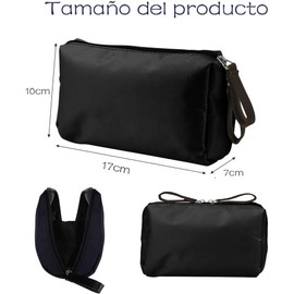 GeorgeX Bolsa de Maquillaje de Viaje para Mujer, Estuches de Viaje para Maquillaje, Bolsa de Cosméticos con Compartimentos (Aa-Negro)