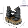 Two Black Bears Heart Hands Figurine – 6” Wide Whimsical