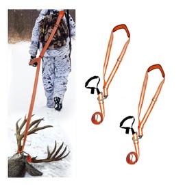 2PCS Durable Heavy Duty Deer Tow, Prey Tow Safety Strap, Reflective Orange Outdoor Hunting Antler Drawstring, Ideal Hunting Equipment Accessories