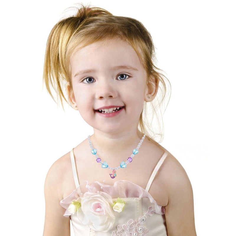 koutey Gilrs Flower Stretch Necklace Little Girl Necklace Bracelet Set,