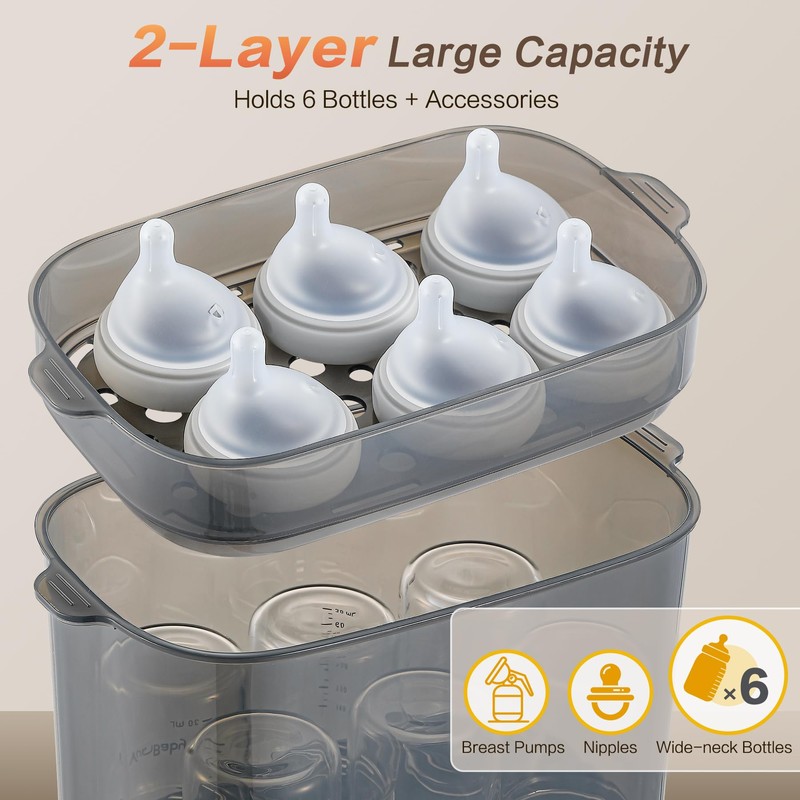 AMZBABYCHEF 4-in-1 Baby Bottle Steamer and Dryer, Electric Steamer with