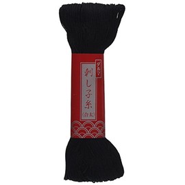 Dharma 01-2111 Sashimiko Yarn, Thick 328.1 ft (100 m) Col.20 Black