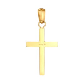 Kuzzoi Cross Pendant Silver for Chains, Pendant Cross (30 mm) Made of 925 Sterling Silver Gold-Plated for Necklaces, Golden Jewellery Accessory for Men, Boys and Children, 0508450522, Sterling Silver