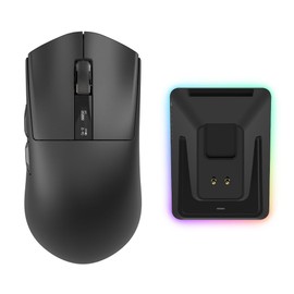 TECWARE EX1 Gaming Mouse, 26k Wireless Mouse, OLED Display, RGB Charging Dock, Tri-Mode Connectivity, Lightweight Gaming Mouse (Black)