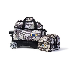 KAZE SPORTS 2 Ball Bowling Roller + 1 Ball Add On Spare Tote (White Camo)