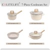 ESLITE LIFE Nonstick Cookware Sets, 7 Pcs Ceramic Coating Pots