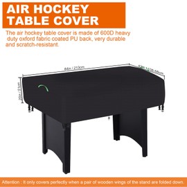 Air Hockey Arcade Table Cover,Heavy Duty 600D Oxford Covers for Hockey Game Table/Foosball and Game Soccer Table ,Outdoor Waterproof,Rain, Snow and Wind-Proof (Black, 84*42*20in)