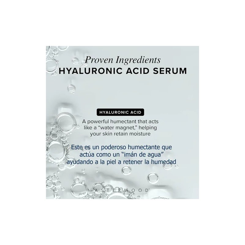 Asterwood Suero De Ácido Hialurónico Anti-edad, 29 Ml, 1 Oz