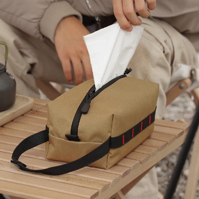 Tactical Hanging Tissue Holder,Oxford Cloth Tissue Box Dispenser for Out