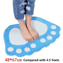 ele ELEOPTION Non Slip Bath Mat, Fast Dry Bathroom kitchen Mats Lovely Feet Patterned Soft Comfortable Water Absorbent Stylish Non-Slip Backing for Bedroom, Kitchen, Hallway, Doorway, 67x48CM, Purple