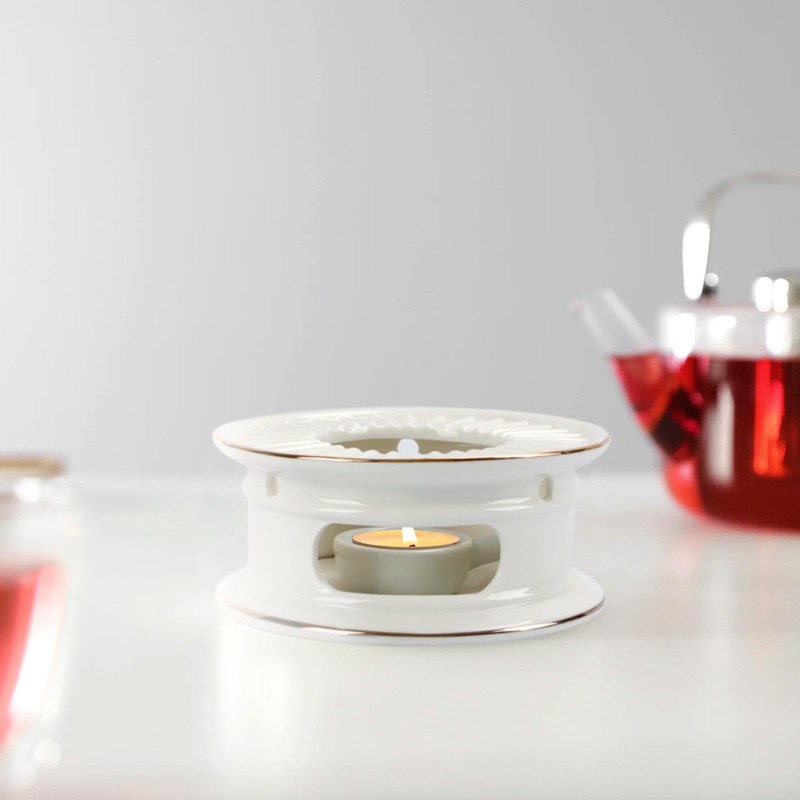 KAYCROWN Teapot Warmer, Ceramic Tea Warmer with Tealight Holder, Teapot