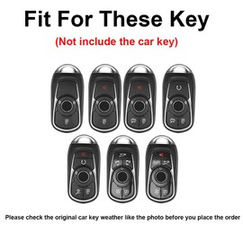 TECART Remote Control Car Key Covers Keyring fit for Buick Enclave Encore GX Envision Lacrosse Regal Sportback TourX Cascada OPEL Astra Protective 3 4 5 6 Buttons Key Shell Key Case Silvery-black