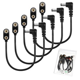 CHANZON UL Wires 9v Battery Power Supply Clip with 2.1mm x 5.5mm Right Angle Male DC Connector Plug Adapter I-Type Plastic Holder 5pcs kit for Arduino LED Strip