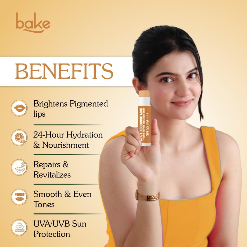 BAKE 10% L-Ascorbic Acid Tinted Butter Brightening Lip Balm Spf
