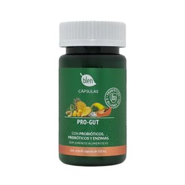 Blen Pro-GUT Cápsulas Digestivas con Probióticos, Prebióticos y Enzimas, 60 Cápsulas de 350 mg                                                        