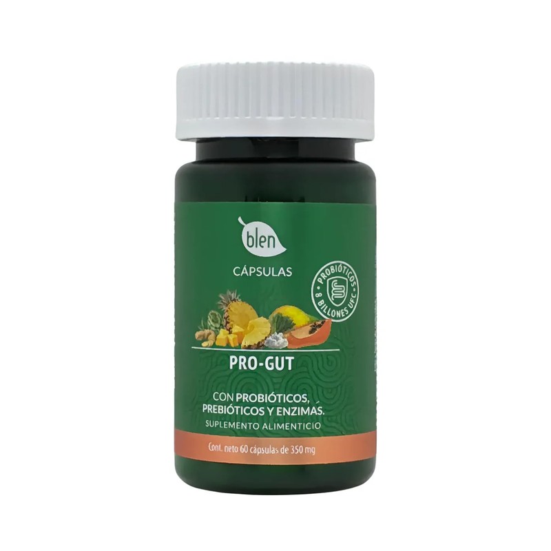 Blen Pro-GUT Cápsulas Digestivas con Probióticos, Prebióticos y Enzimas, 60