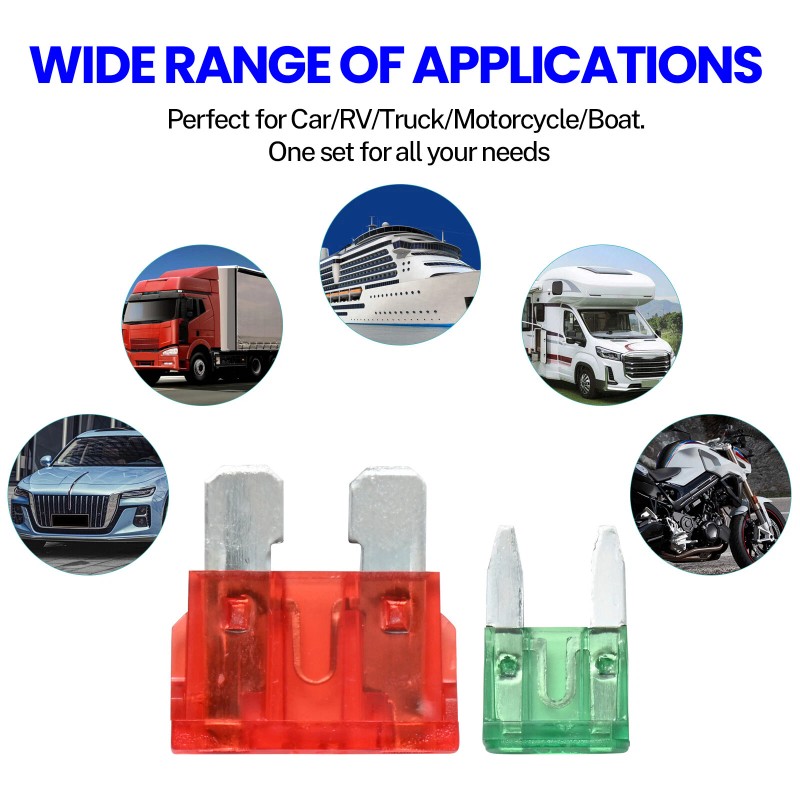 AUTOXBERT Car Blade Fuses Assortment Kit Blade Set Auto Truck
