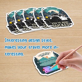 Duck Duck Tags, You 've Been Ducked Card, Duck Duck Ducking Game Card, Car Duck Tags for Rubber Ducks Design with Round Hole and Rubber Bands 35Pack Set (White-7FD233)