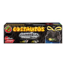 Costalitos Fortiflex Opacidad Bolsas para Basura Grandes con Jareta, color Negro, Grande, 62 x 80 cm