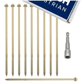 Heavy Duty Structural Railway Sleeper Landscaping Decking Frame Fixing Screws with Free 8mm Hex Bit ( 25 Pack of 150mm Wood Screws )