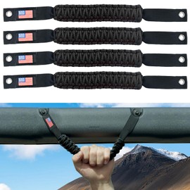 Binazon Roll Bar Paracord Grab Handles Compatible with Ford Bronco 2021 2022 2/4 Door, Bronco Grab Handles Interior Accessories (Black 4Pcs)