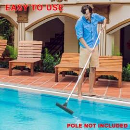 vSwim Durable Pool Brush Head for Inground Pools Pool Scrub Brush for Pool Cleaning Swimming Pool Brush for Cleaning Pool Walls Reinforced Pool Cleaning Brush for Cleaning Pools, Red Brush, Plastic