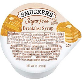 Smucker's Sugar Free Breakfast Syrup, 1.1 oz Plastic Portion Control Cup, 100 Count Case