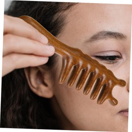 FRCOLOR Scalp Oil Massage Tool Wide Tooth Comb for Curly Hair Wooden Wide Tooth Hair Comb Massager Scalp
