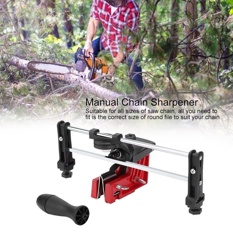 Portable Chainsaw Saw Chain Filing Guide Tool Metal Bar Mounted