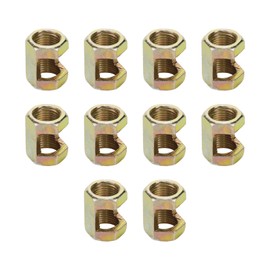 Pastlla M10 Thread 0.75" Iron Hexagon Nut Thread Light Fittings Height Lamp Repair Parts for Lamp Pipe Zinc Plating Iron, Pack of 10