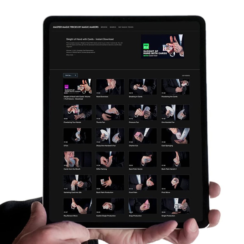 Magic Sleight of Hand Kit Complete Course with Bicycle Fanning