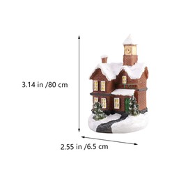 Christmas Village Sets, 4pcs LED Lighted Christmas Village Houses Figurines Christmas Village Collection Indoor Room Ornaments Random Style