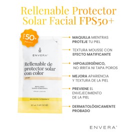 Rellenable De Protector Solar Facial Con Color Light