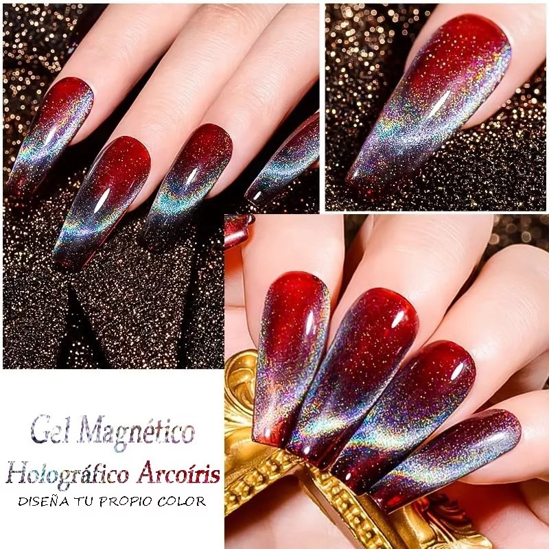 Shinetour Láser Arcoíris Esmaltes Uñas Gel Uñas Efecto Ojo Gato