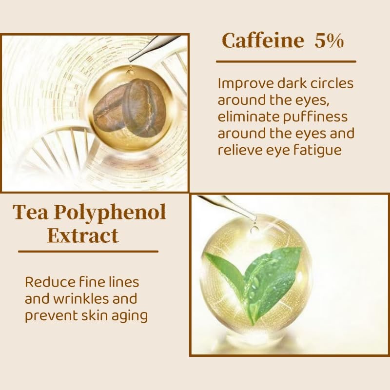AFCRYIYE New Caffeine Solution 5%+ EGCG, Facial Caffeine Eye Serum,