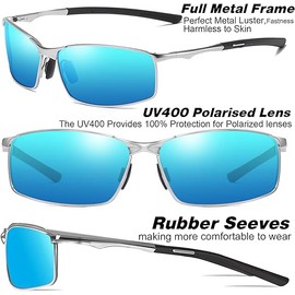 LEDING&BEST Polarised Sunglasses Mens Womens UV Protection metal frame Classic Vintage Style Ultralight Shades For Driving Travel Fishing Running Pilot Sun glasses