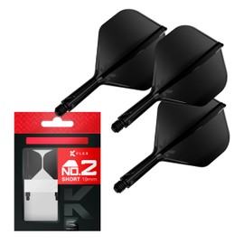 TARGET Darts K Flex Integrated Dart Flights And Shafts, No.2 Clear (Short) | Pack Of 3 K-Flex – No2, Kflex All In One Moulded Dart Flight & Stem | Professional Dart Accessories