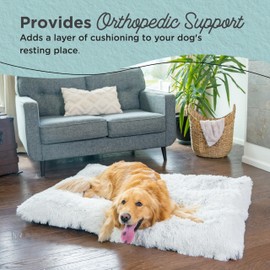 Best Friends by Sheri 4-in-1 Orthopedic Nap Mat Shag Dog Mat for Elevated Dog Beds and Dog Crates, Frost, Large, 37x52