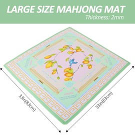 Jongyance Green American Learning Mahjong Mat (33”x33”), Anti-Slip, Mahjong Mat for Table, Mah-jongg Game Mat
