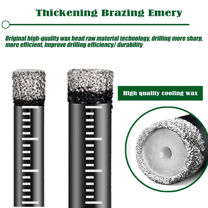 JOERIC Black Hex Shank 1/2" Dry Diamond Drill Bit Set,