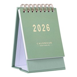 Yuomeaz Mini Desk Calendar 2026, Standing Flip Small Desk Calendar, July 2025 to Dec 2026 Desktop Calendars, Thick Paper Twin-Wire Binding for Home Office