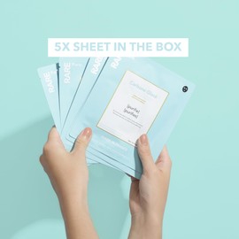 RARE Paris - Carbone Glacé Purifying Facial Mask - Purifying Carbon Black Sheet Mask with Hamamelis & Mallow - Purifying, Firming, Revitalizing - Made in France - 5/Box - 0,77 oz