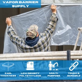 VBS - Clear Plastic Sheeting - 3 mil - (3' x 200') – Clear Plastic Roll for Spray Barrier, Roll of Plastic Sheeting Heavy Duty, Thick Plastic Sheeting, Polyethylene Film