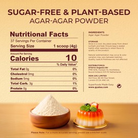 Gya Tea Co Agar Agar Powder 0.33lb (5.29 oz) Vegan Gelatin Substitute, Unflavored Plant-Based Powder for Gelatin Sheets, Jello, Desserts - Gluten-Free, Non-GMO, Sugar-Free, 100% Natural Red Algae