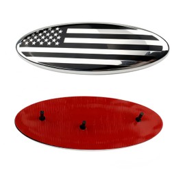 1 Pack Compatible for 2004-2014 F150 Front Grille Rear Tailgate Emblem, 9" Black Oval American Flag Emblem Fits 11-14 Edge, 11-16 Explorer, 06-11 Ranger, 07-14 Expedition