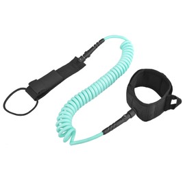 TRIWONDER Leash Cord for Shortboard Surfing Cord Leash Elastic Coil SUP Surfboard Leash (Green)